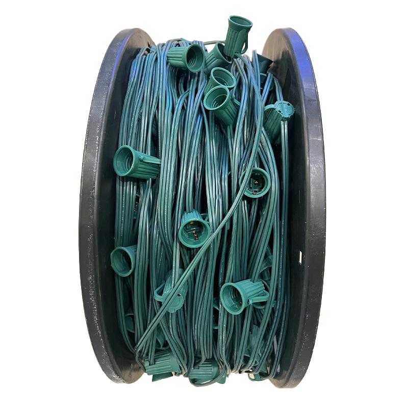 1000ft Professional Grade E12 Socketed Light Wire on Reel 1000, Green Wire, 12|54acbbb31d361a37f30e18eec8c3e262