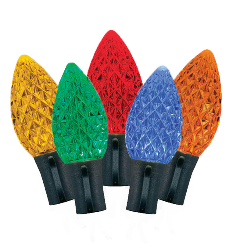 Faceted Clear Multi-5 (Ruby Red, Green, Yellow, Blue, Orange)