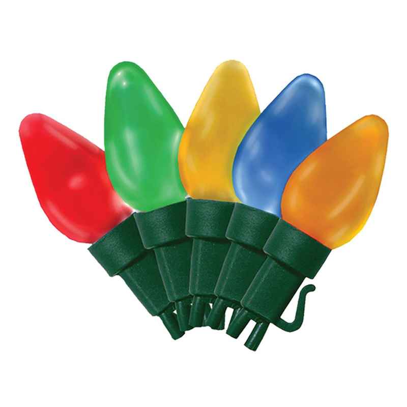 25L C7 LED Light String, 8in Bulb Spacing Smooth Opaque, Multi-5 (Ruby Red, Green, Yellow, Blue, Orange)|4071929aa31150624f963bb89ca3caec