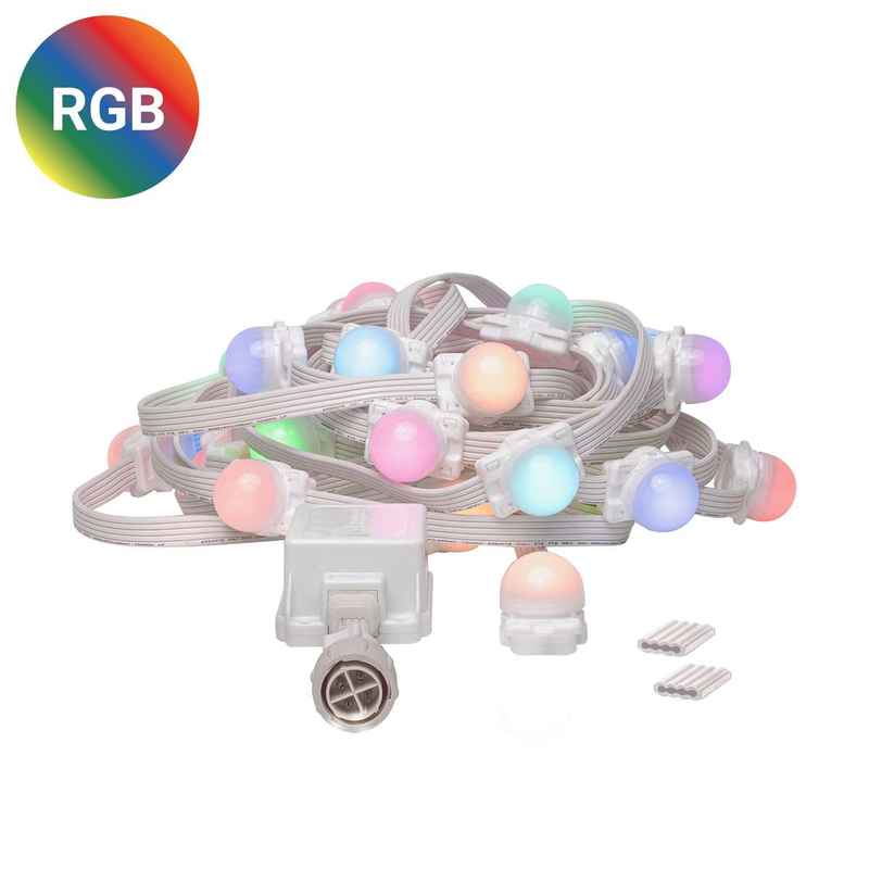 30L 30mm Dome Surface Mount Light String, 12in Bulb Spacing Surface Mount Caboose String, RGB|ad3972d9694f755f82bf483db75b3710