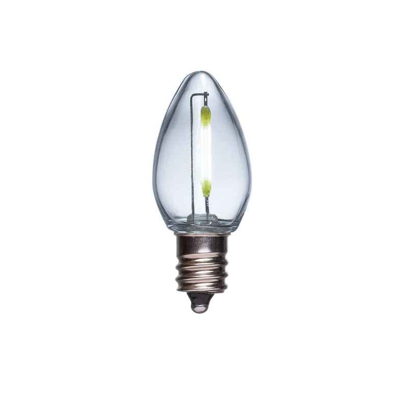C7 LED Clear Bulb, E12 Base Pure White|a2d9bdf8365293106f1919b5600499df
