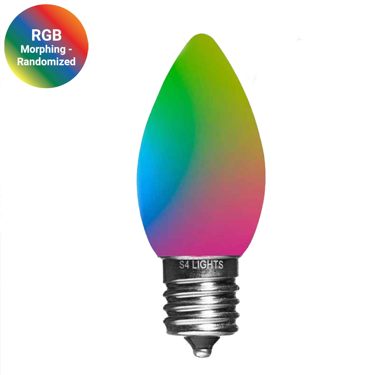 C9 LED Opaque Bulbs with Effects, E17 Base RGB Morphing - Randomized|b50ba1b7c86a2b9dae1dfd4e4f6ed7f8