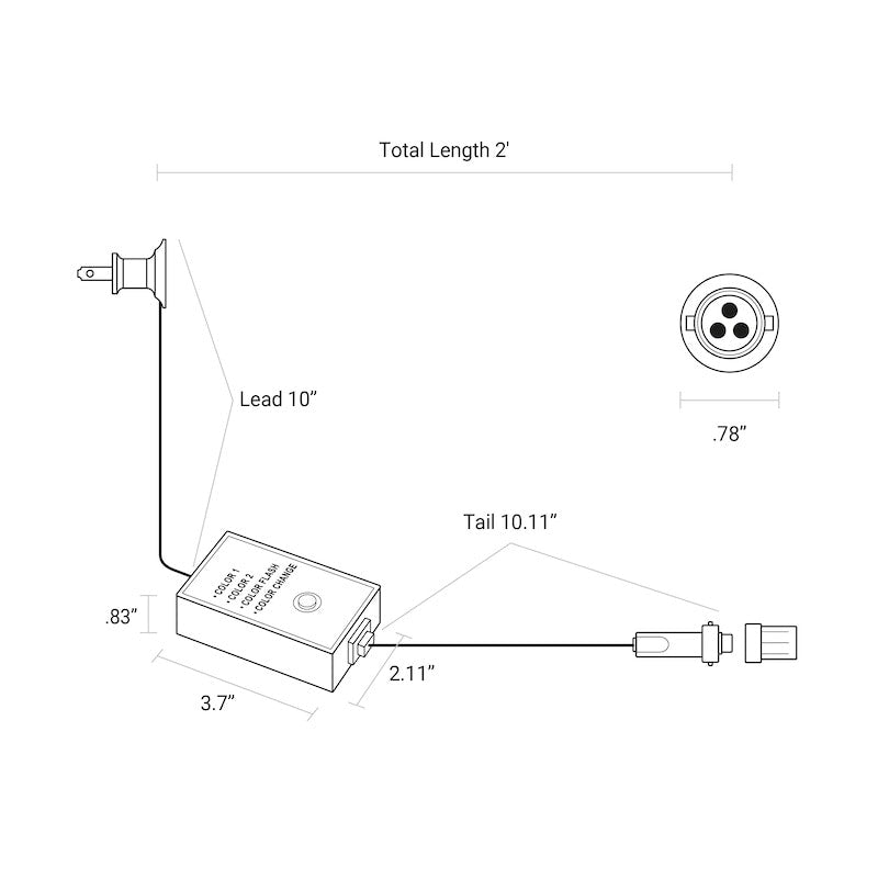 Power Adapter Lead w/ Rectifier & Color-flip Controller