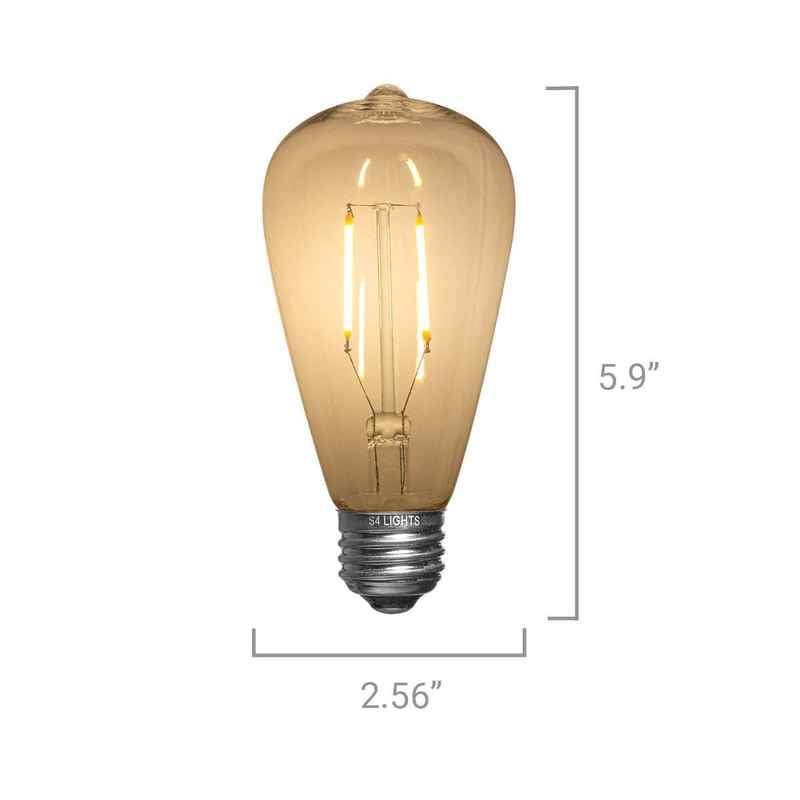 ST64 LED Vintage Cafe Bulb, E26 Base