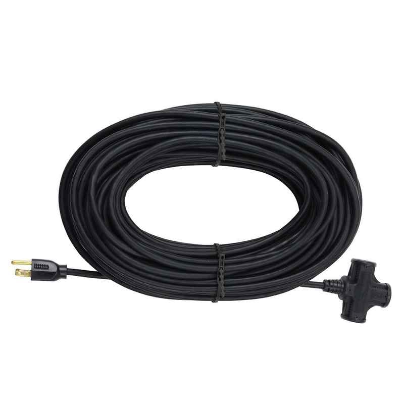 15-100ft Extension Cord, Triple Adapter 12AWG