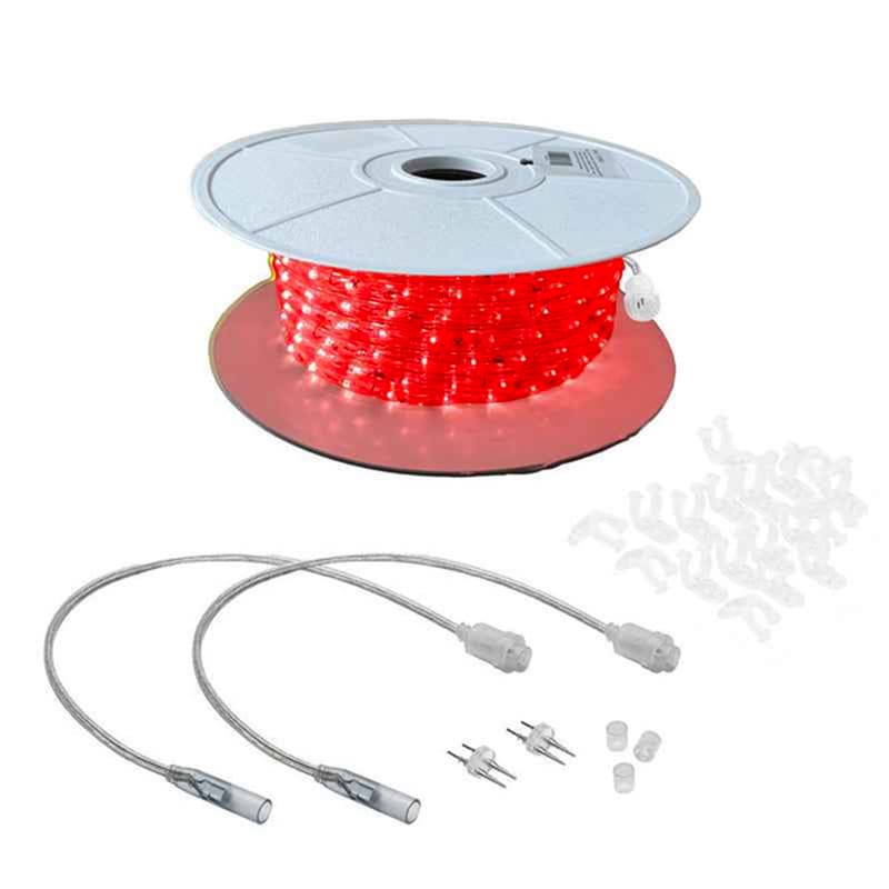 1800L 3/8” 2-Wire LED Rope Light Kit, 6in Bulb Spacing Red|4b991ee09cb0c073af2e1140ae41c435