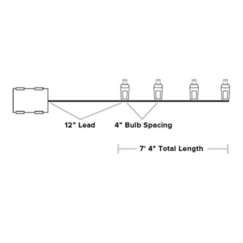 20L 5mm LED Battery Light String, 4in Bulb Spacing