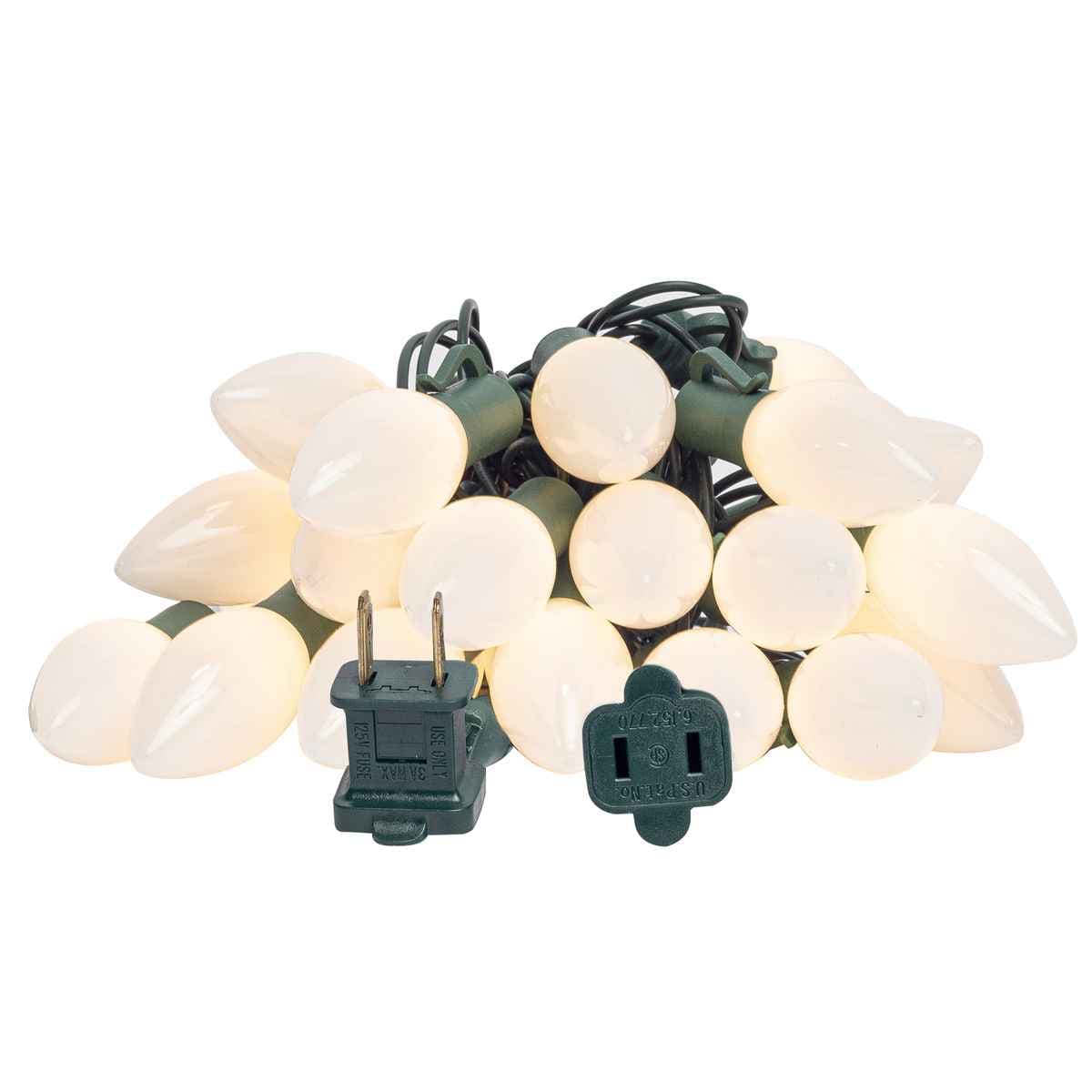 25L Opaque C9 LED Light String, 8in Bulb Spacing