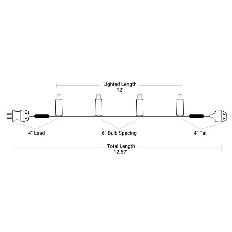 25L 5mm LED Light String, 6in Bulb Spacing