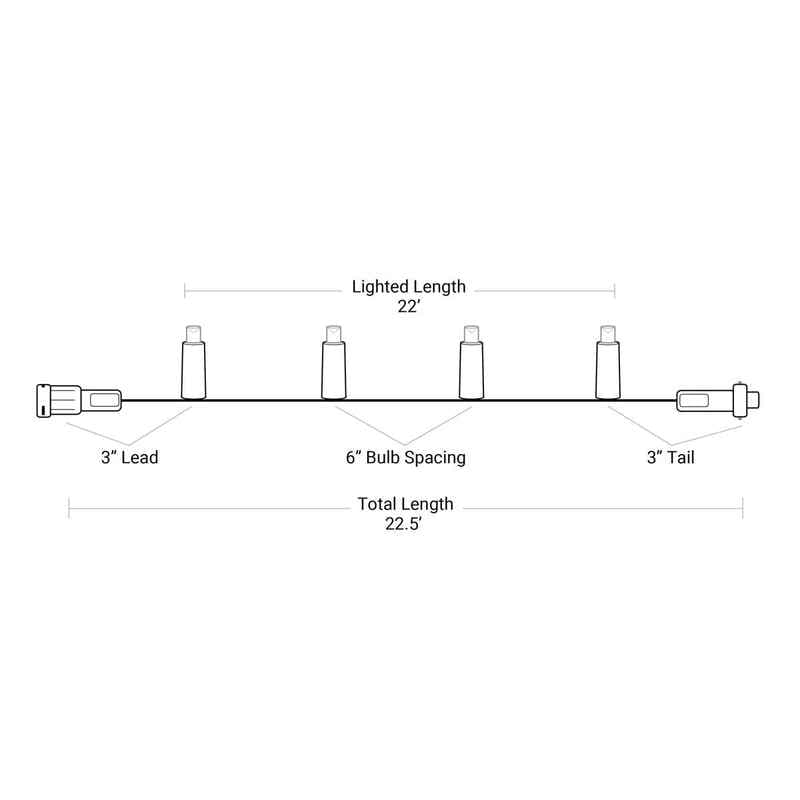 45L 5mm LED Light String, 6in Bulb Spacing