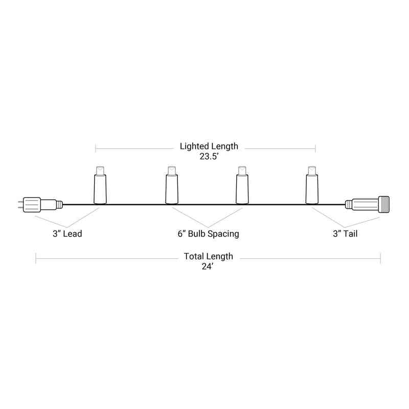 48L 5mm LED Light String, 6in Bulb Spacing