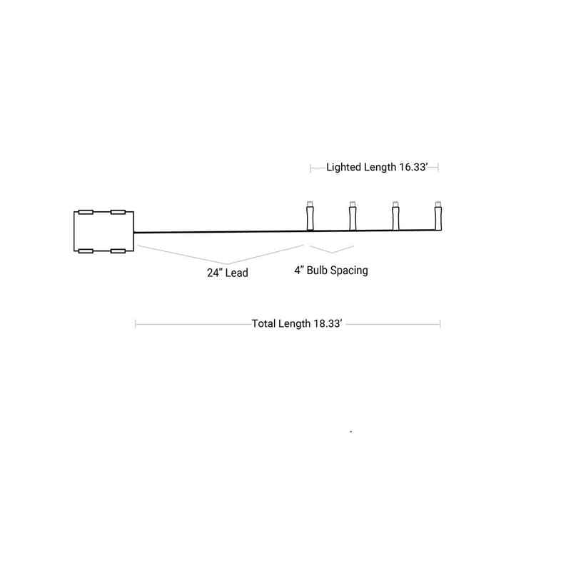 50L 5mm LED Battery Light String, 4in Bulb Spacing