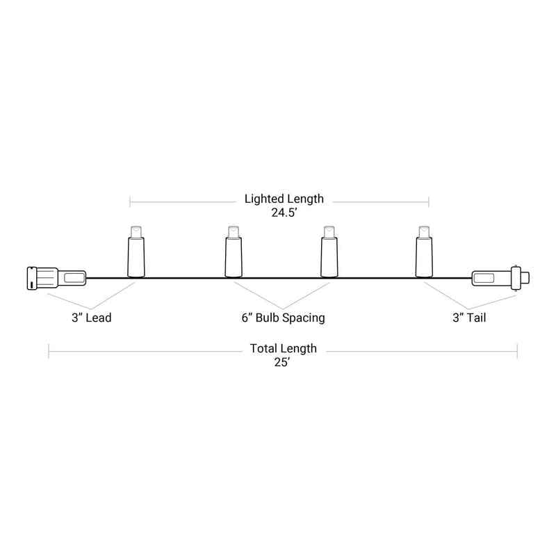 50L 5mm LED Light String, 6in Bulb Spacing