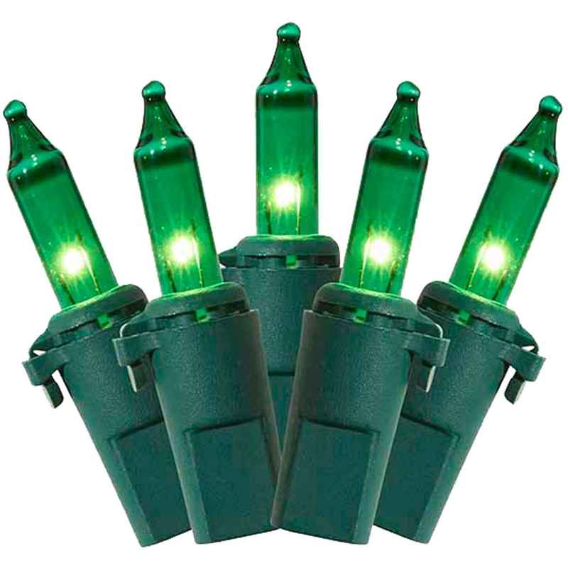 50L Mini Incandescent Light String, 6in Bulb Spacing Green|1d183053a613cdec5665a3b30f3be402