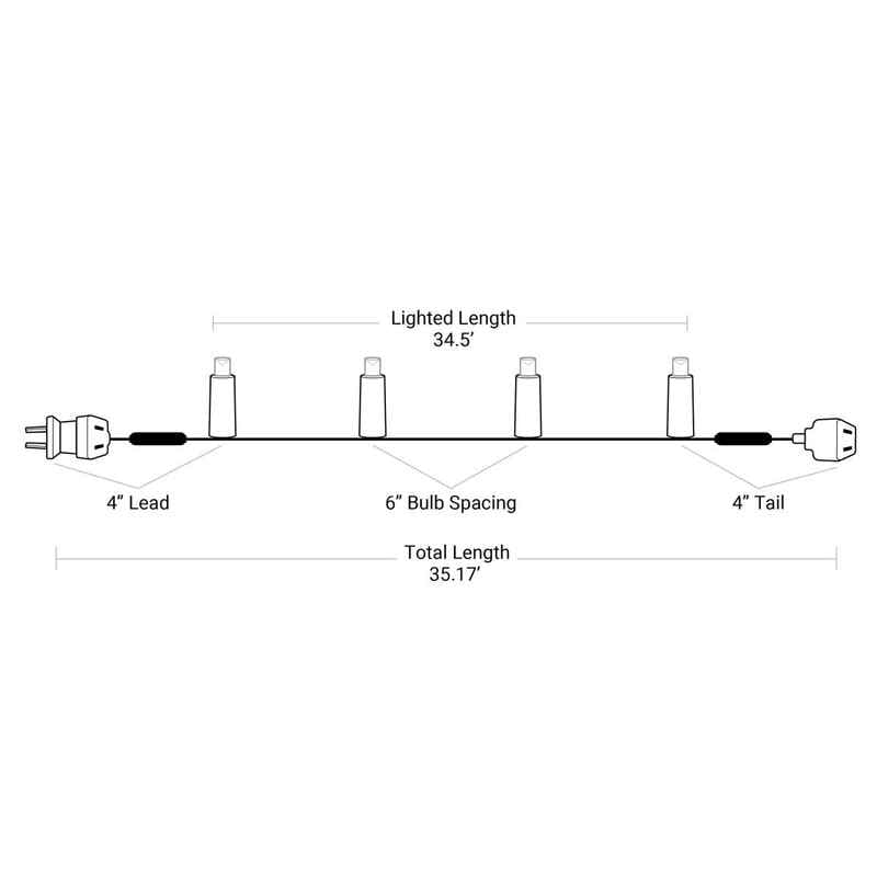 70L 5mm LED Light String, 6in Bulb Spacing