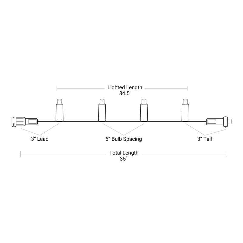 70L 5mm LED Light String, 6in Bulb Spacing