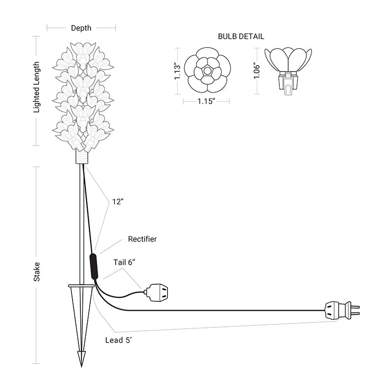 75L Double Petal Reflector LED Light Stake, Set of 3