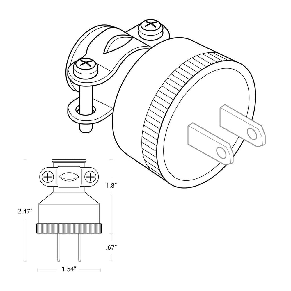 Black Commercial Grade 2-prong Connectors