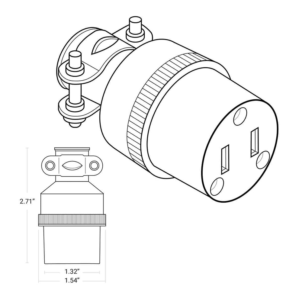 Black Commercial Grade 2-prong Connectors