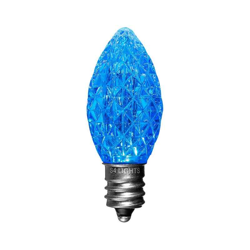 C7 LED Faceted Bulb, E12 Base Aquamarine|c4c45a2566f4f7d07c231f2a3e4eb2af