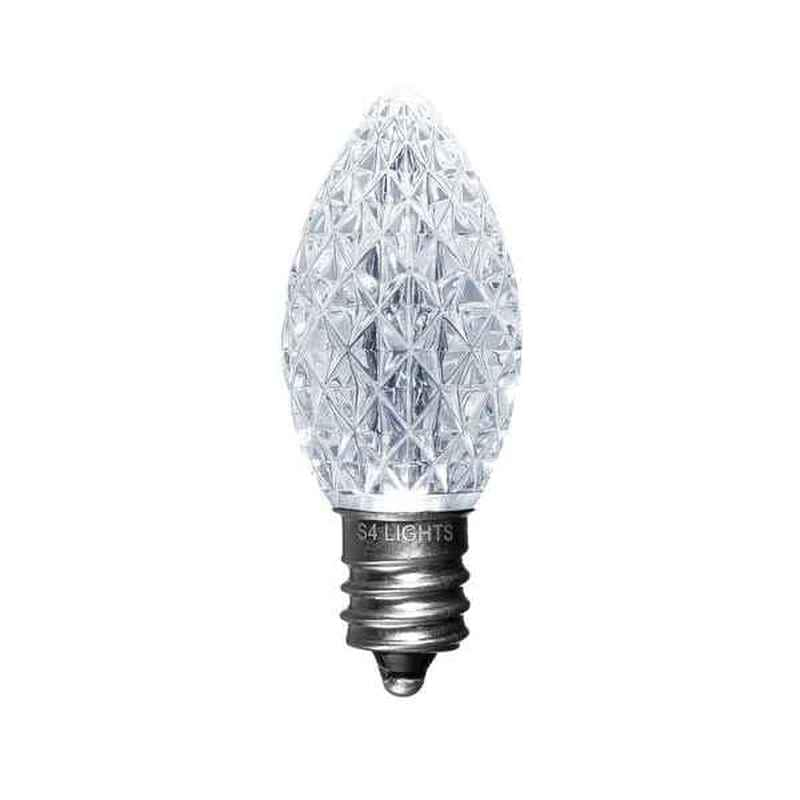 C7 LED Faceted Bulb, E12 Base Cool White 10000K|d9996fa1f20bf314b7e3c286356e6b92