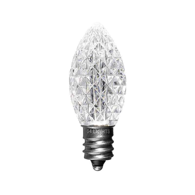 C7 LED Faceted Bulb, E12 Base Pure White 4500K|3d44a770a096604bd67b3f78460bd7b4