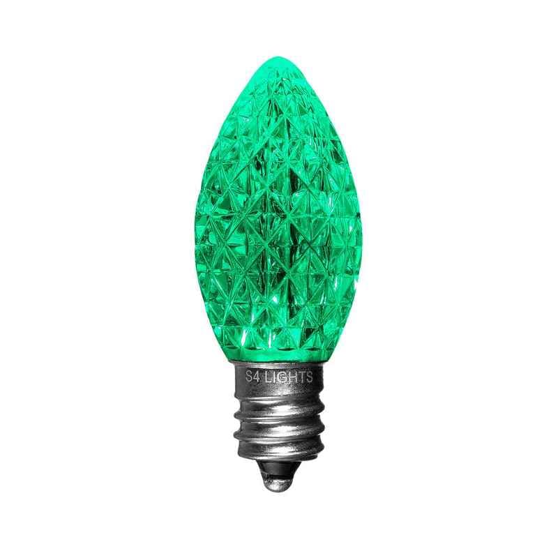 C7 LED Faceted Bulb, E12 Base Teal|336614b26e928b400ed62efd91620fb8