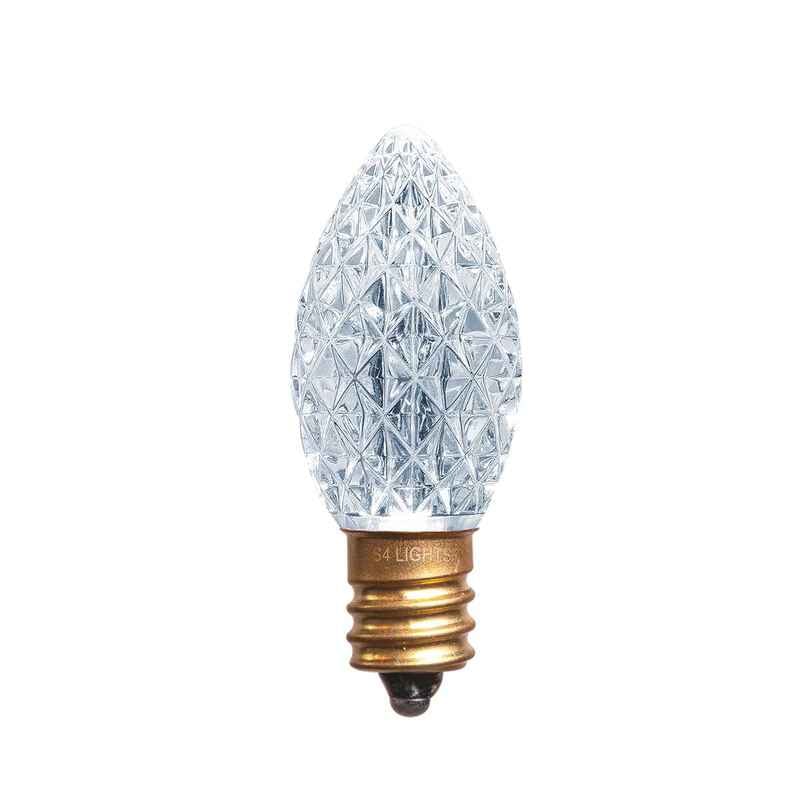 C7 LED Faceted Bulb, E12 Base Cool White 10000K|d9996fa1f20bf314b7e3c286356e6b92