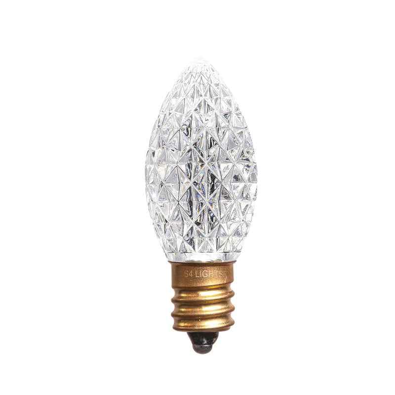 C7 LED Faceted Bulb, E12 Base Pure White 4500K|3d44a770a096604bd67b3f78460bd7b4