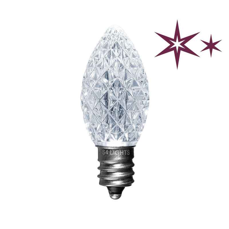 C7 LED Faceted Bulbs with Effects, E12 Base Cool White Twinkle 10000K|841dfb353d67eceb1120e28f8b51f66f