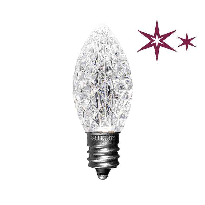 C7 LED Faceted Bulbs with Effects, E12 Base Pure White Twinkle 4500K|d26f8736d730ecc0d9876a4600ed76aa