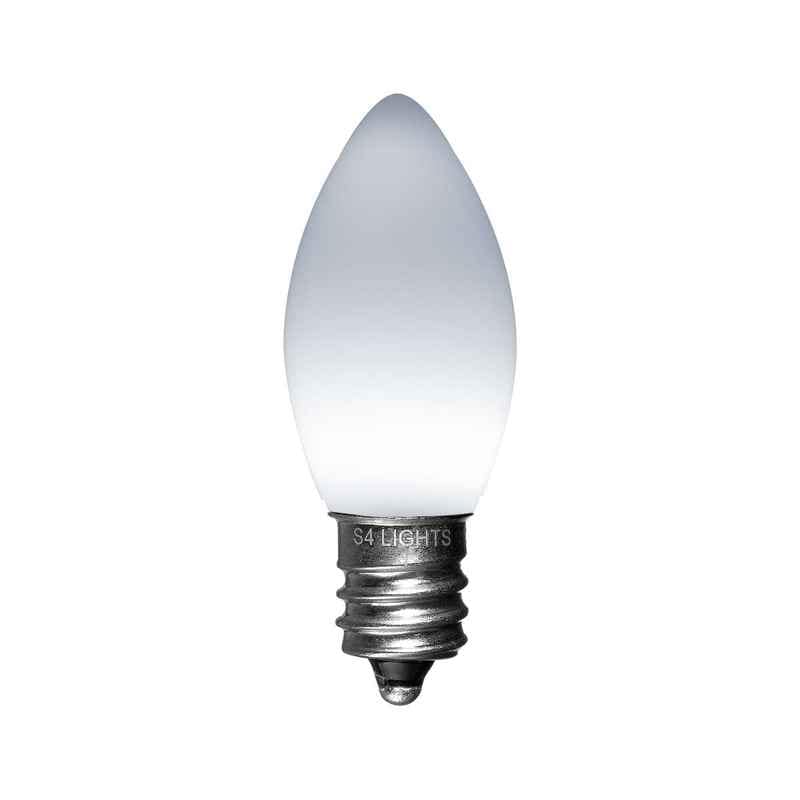 C7 LED Opaque Bulb, E12 Base Cool White 10000K|d9996fa1f20bf314b7e3c286356e6b92