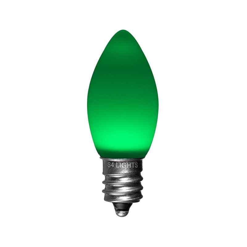 C7 LED Opaque Bulb, E12 Base Green|1d183053a613cdec5665a3b30f3be402