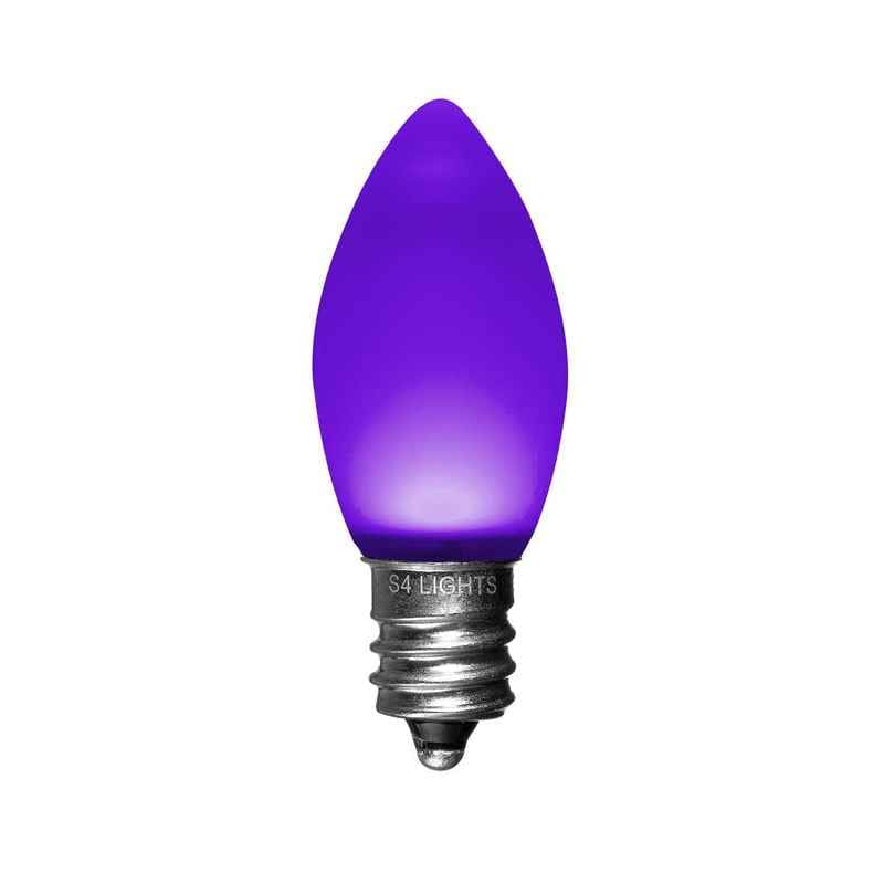 C7 LED Opaque Bulb, E12 Base Purple|0414f138e7e9088d9e9957c15d0eccc1