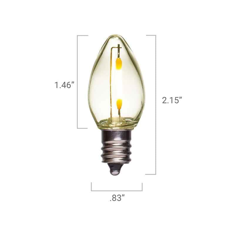 C7 LED Clear Bulb, E12 Base