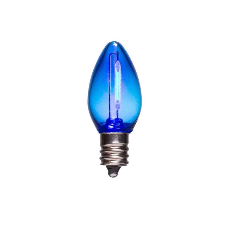 C7 LED Clear Bulb, E12 Base Blue|7cd117dddad2e202449f0fecd9f57202