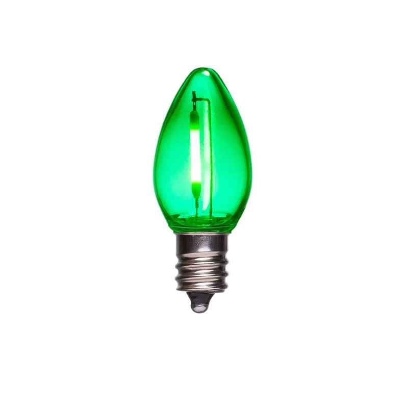 C7 LED Clear Bulb, E12 Base Green|1d183053a613cdec5665a3b30f3be402