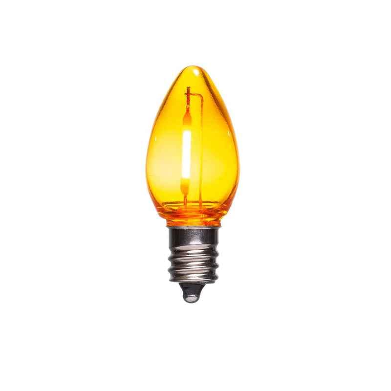 C7 LED Clear Bulb, E12 Base Orange|ee87b0e11a95bc0a9b075bdc85247f74