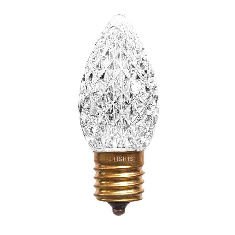 C9 LED Faceted Bulb, E17 Base Pure White 4500K|3d44a770a096604bd67b3f78460bd7b4