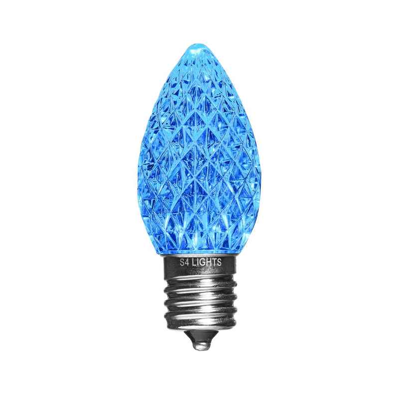 C9 LED Faceted Bulbs, E17 Base Aquamarine|c58c8504876bc80a464e80f32809b271