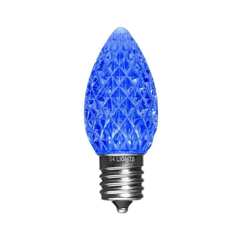 C9 LED Faceted Bulbs, E17 Base Blue|7cd117dddad2e202449f0fecd9f57202