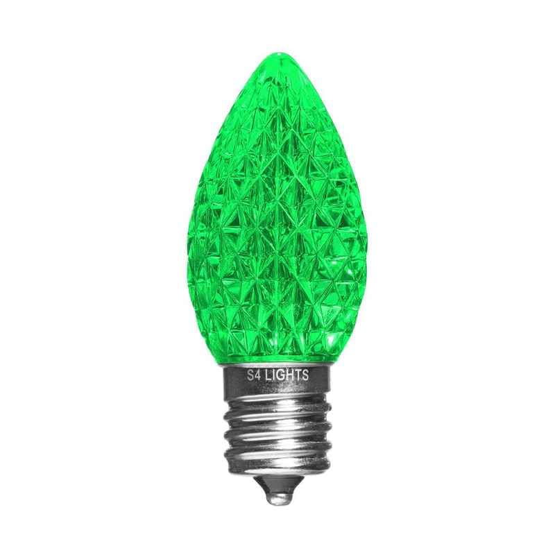 C9 LED Faceted Bulbs, E17 Base Green|1d183053a613cdec5665a3b30f3be402