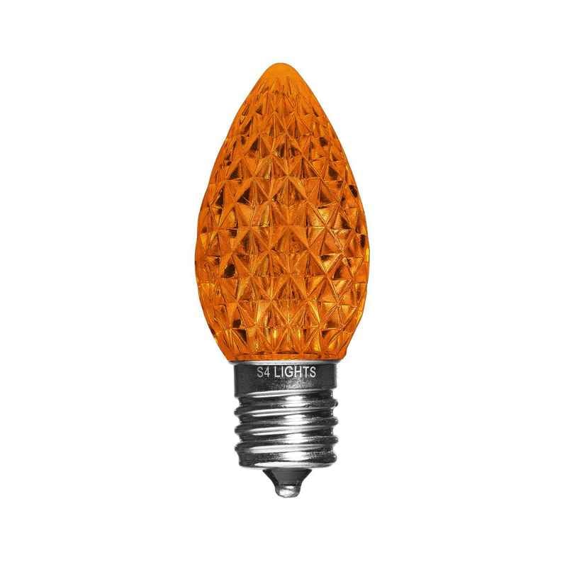 C9 LED Faceted Bulbs, E17 Base Orange|ee87b0e11a95bc0a9b075bdc85247f74