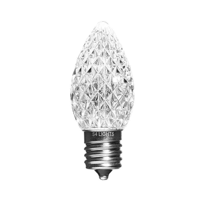 C9 LED Faceted Bulbs, E17 Base Pure White 4500K|3d44a770a096604bd67b3f78460bd7b4