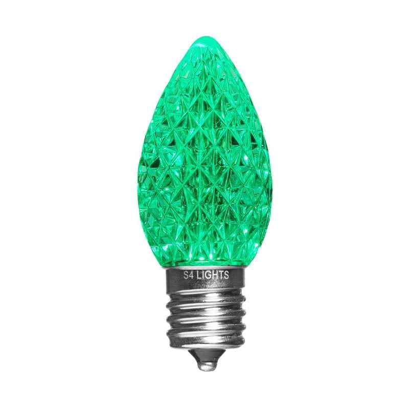 C9 LED Faceted Bulbs, E17 Base Teal|336614b26e928b400ed62efd91620fb8