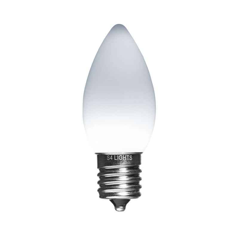 C9 LED Opaque Bulb, E17 Base Cool White 10000K|d9996fa1f20bf314b7e3c286356e6b92