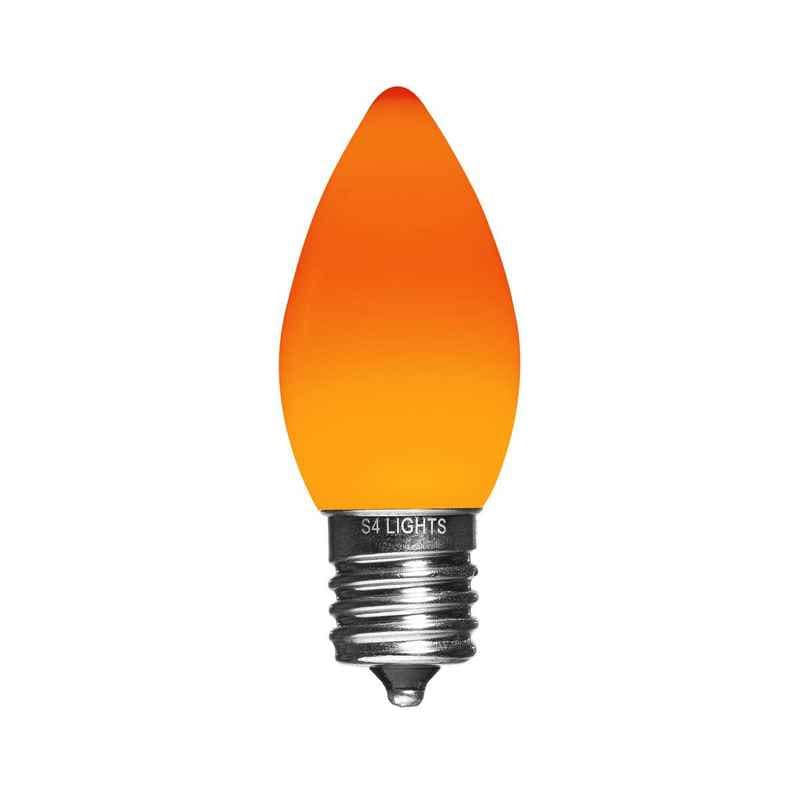 C9 LED Opaque Bulb, E17 Base Orange|ee87b0e11a95bc0a9b075bdc85247f74