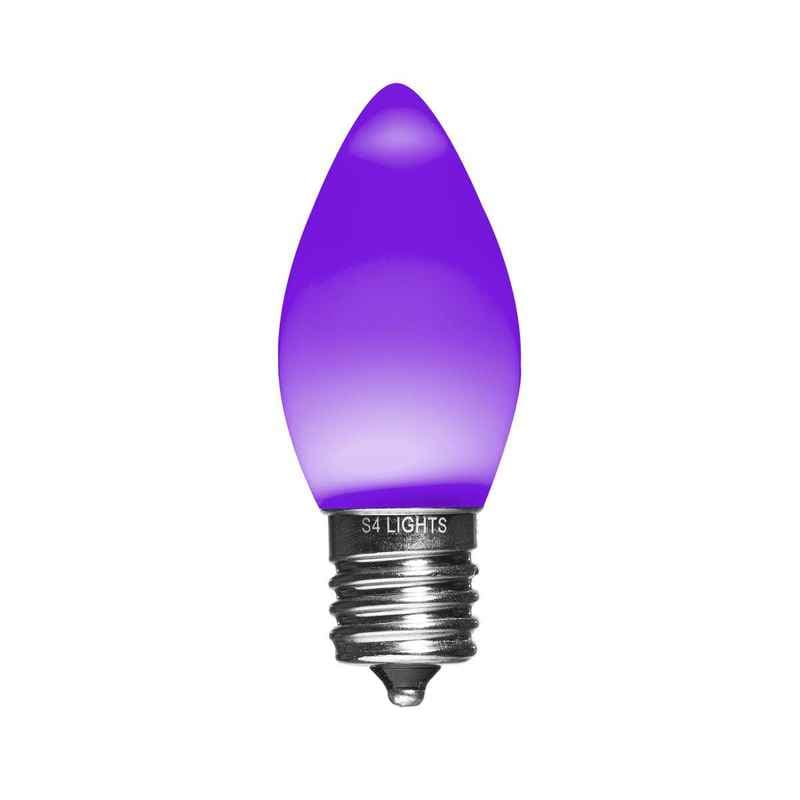 C9 LED Opaque Bulb, E17 Base Purple|0414f138e7e9088d9e9957c15d0eccc1