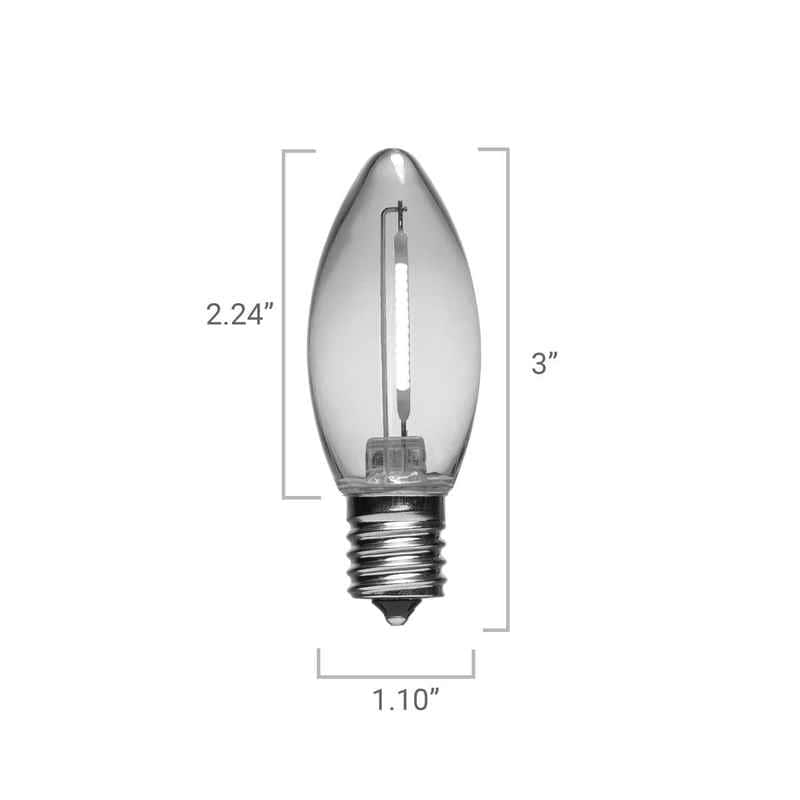 C9 LED Clear Bulb, E17 Base