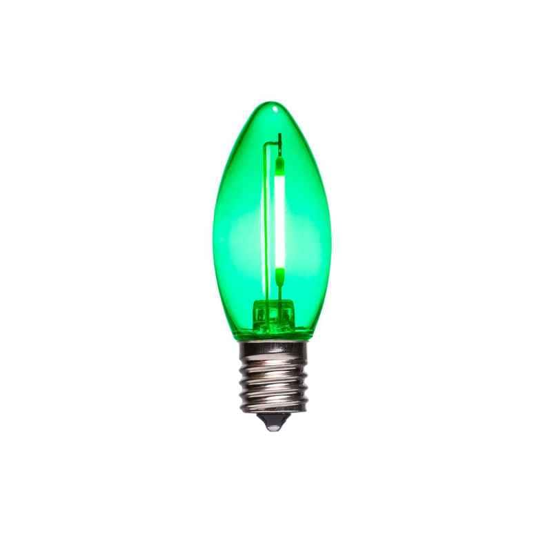 C9 LED Clear Bulb, E17 Base Green|1d183053a613cdec5665a3b30f3be402